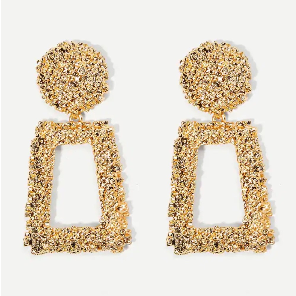 Gold Textured Earrings
